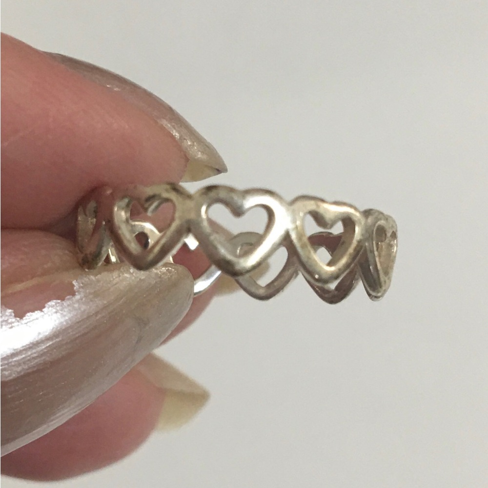 925 Solid Sterling Silver Tiny Hearts All Around … - image 8